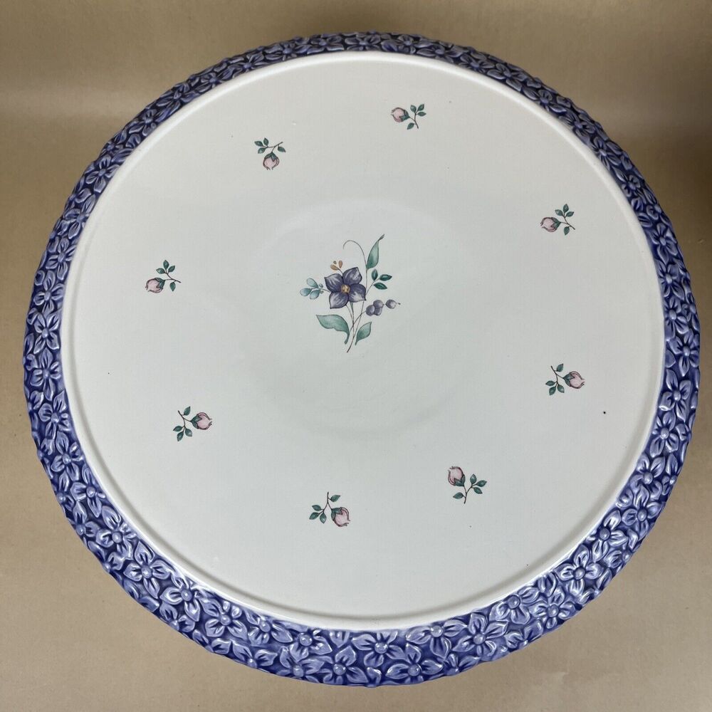 HTF PFALTZGRAFF April Embrossed‎ Floral Pedestal Cake Plate Stand 12" D Mint - Picture 2 of 13